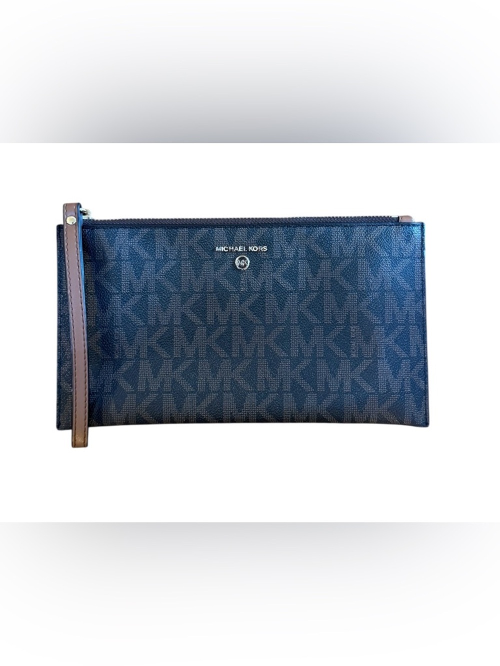Michael Kors Jet Set Monogram Clutch Brown
